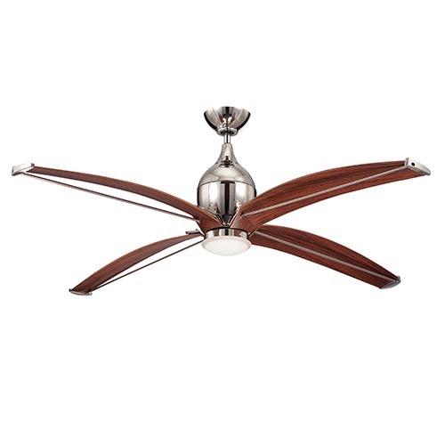 Tyrod Polished Nickel 60 Inch Ceiling Fan With Led Light Kit