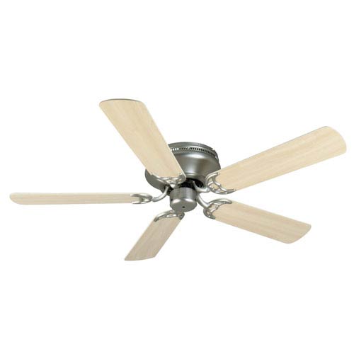 Contemporary Flushmount Brushed Nickel Ceiling Fan With 52 Inch Plus Series Maple Blades