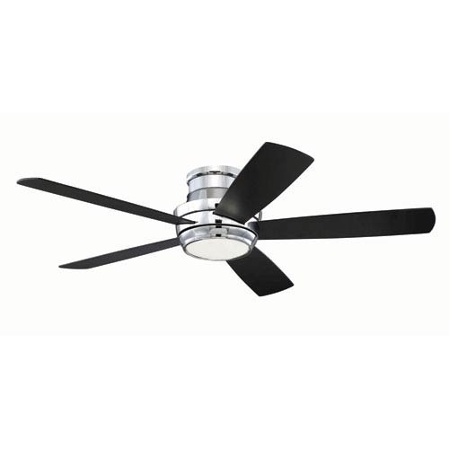 Tempo Chrome 52 Inch Led Ceiling Fan With Five Blades