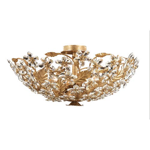 Victoria Gold Leaf Flush Mount Ceiling Light