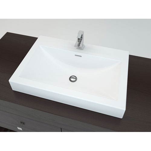 Cantrio Koncepts Solid Surface Series White And Matte 3 75 Inch Bathroom Sink With Overflow