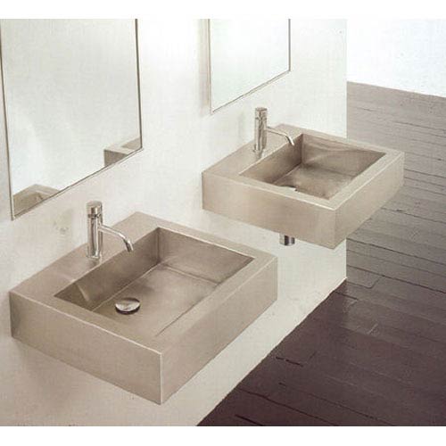 Cantrio Koncepts Ms 005 Square Stainless Steel Wall Mounted Sink