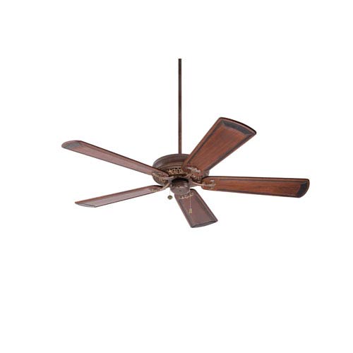 Emerson Fans Crown Select Gilded Bronze 54 Inch Ceiling Fan With Walnut Art Deco Hand Carved Blades