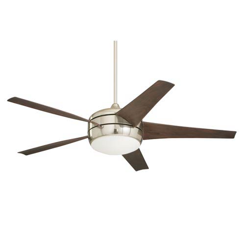 Midway Eco Brushed Steel Energy Star 54 Inch Ceiling Fan With Light Kit