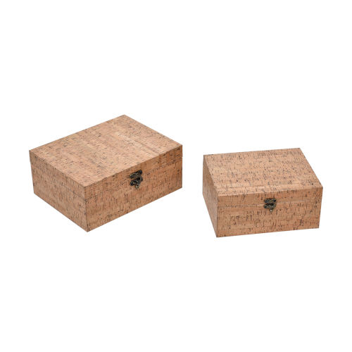 Elk Home Cork Natural Cork Decorative Box Set Of Two 3116 066 S2 Bellacor