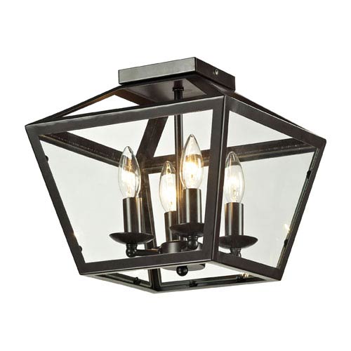 Elk Lighting Alanna Oil Rubbed Bronze Four Light Semi Flush Mount Fixture