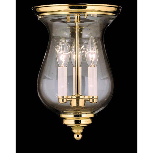 Independence Hall Polished Brass Flush Mount Ceiling Light