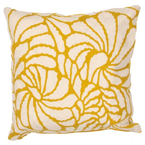 Jaipur Luli Sanchezs Cream And Yellow 18 Inch Decorative Pillow