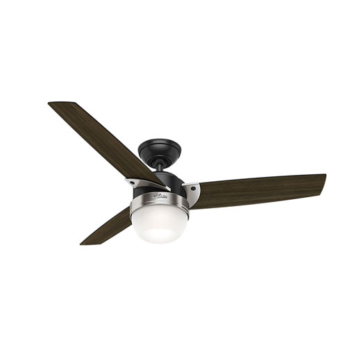 Flare Matte Black 48 Inch Two Light Led Adjustable Ceiling Fan