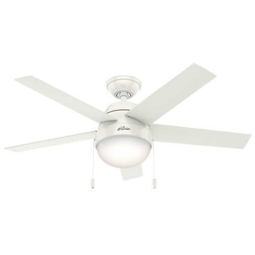 Hunter Fans Anslee Fresh White 46 Inch Two Light Fluorescent Adjustable Ceiling Fan