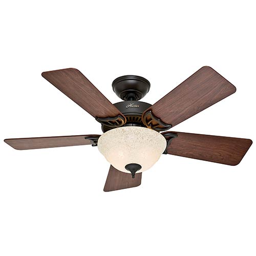 The Kensington New Bronze Two Light 42 Inch Ceiling Fan With Light Kit