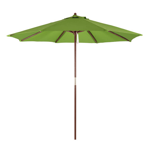 Astella 9 Foot Wood Market Umbrella With Pulley Lift In Lime Green Palm908 P29 Bellacor