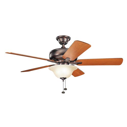 Kichler Terra Oil Brushed Bronze 52 Inch Ceiling Fan With Light Kit