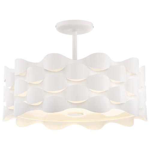 Coastal Current Sand White Led Semi Flush Mount