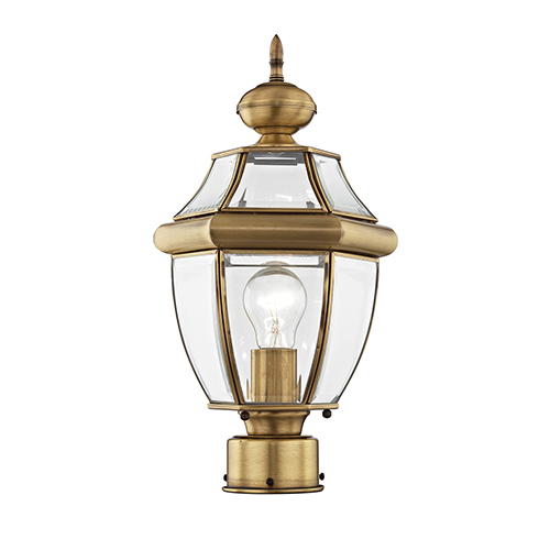 Livex Lighting Monterey Antique Brass, Brass Outdoor Post Light Fixtures