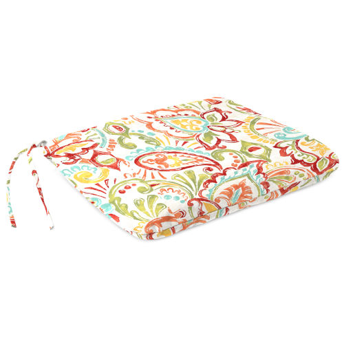 papaya paisley seat cushion