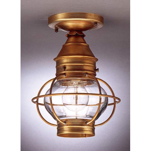 Northeast Lantern Small Antique Brass Caged Onion Outdoor Ceiling