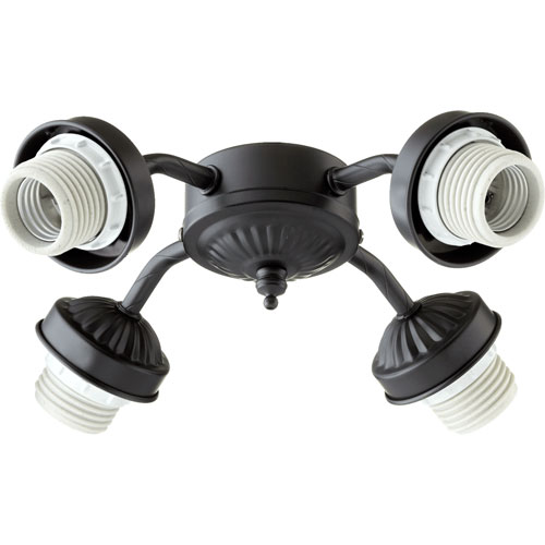 Matte Black Four Light Ceiling Fan Light Kit Mounting Hardware