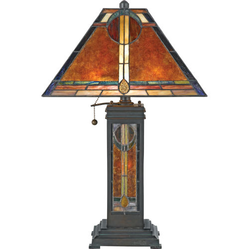 Mission Table Lamps Accent Shaded Buffet Glass Lamps