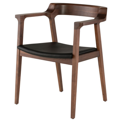 Nuevo Caitlan Matte Black And Walnut Dining Chair Hgem225 Bellacor