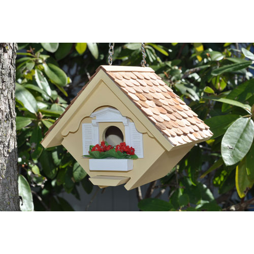 Image result for yellow wren hanging birdhouse