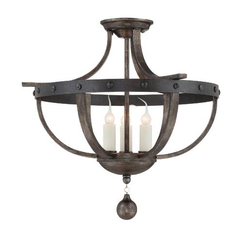 Alsace Three Light Semi Flush