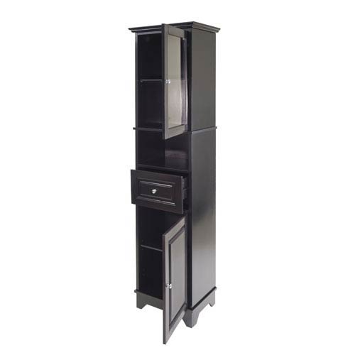 Winsome Wood Alps Tall Cabinet With Glass Door & Drawer ...