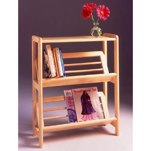 Winsome Wood Natural Two Tier Tilt Shelf 82430 Bellacor