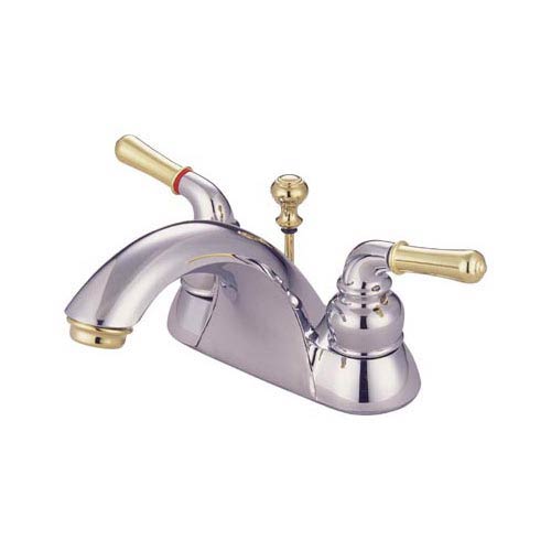 Elements Of Design St Charles Chrome And Polished Brass Centerset Bathroom Faucet