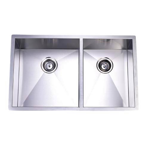 Elements Of Design Town Square Stainless Steel Offset Double Bowl Undermount Kitchen Sink