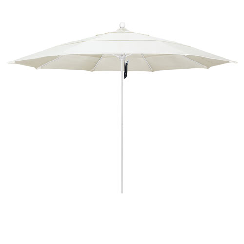 California Umbrella 11 Foot Umbrella Fiberglass Market Pulley Open Double Vent Matte White Sunbrella Canvas Alto118170 5453 Dwv Bellacor