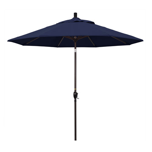 California Umbrella 9 Foot Umbrella Aluminum Market Push Tilt Bronze Olefin Navy Blue Gspt908117 F09 Bellacor