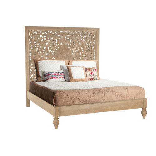 Whitewashed Mango Wood King Bed