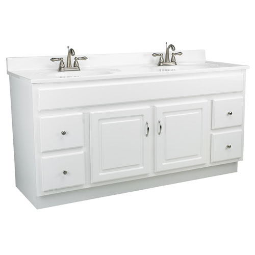 Design House Concord 60 Inch White Gloss Vanity Cabinet Without